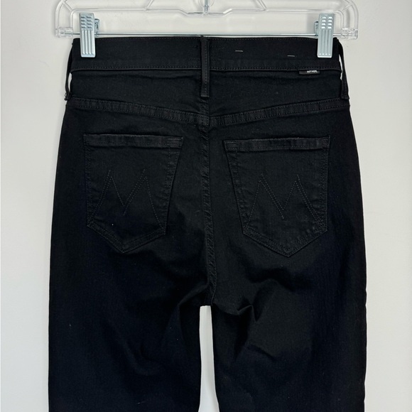 Mother 25 Black Rascal Crop Fray Fringe Jeans Black High Waisted - Picture 6 of 10